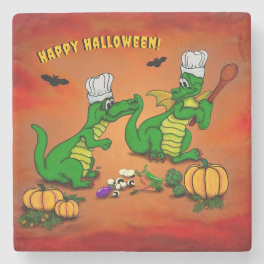 ドラゴン – ハッピーハローウィン!今日は調理師 ストーンコースター (正面)