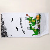 ドラゴン – ハッピーハローウィン!今日は調理師 ビーチタオル (正面)