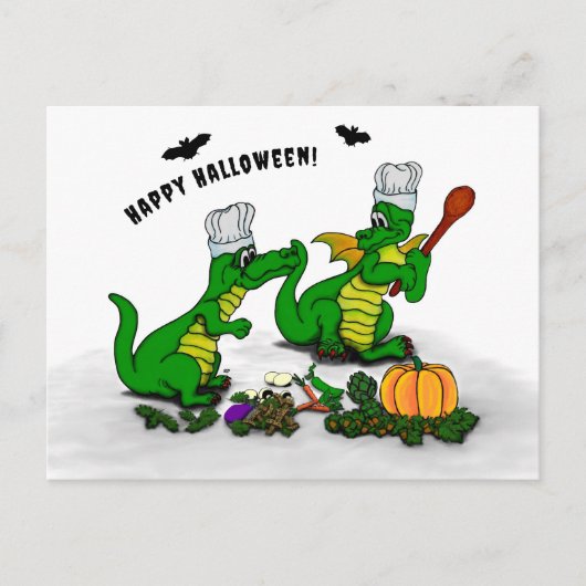 ドラゴン – ハッピーハローウィン!今日は調理師 ポストカード (正面)