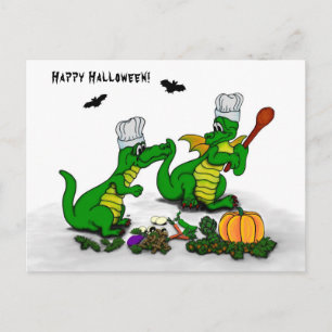 ドラゴン – ハッピーハローウィン!今日は調理師 ポストカード
