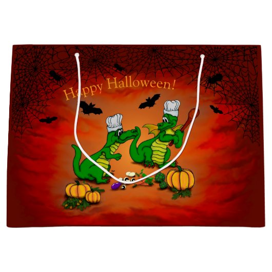 ドラゴン – ハッピーハローウィン!今日は調理師 ラージペーパーバッグ (正面)