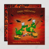 ドラゴン – ハッピーハローウィン!今日は調理師 招待状 (正面/裏面)
