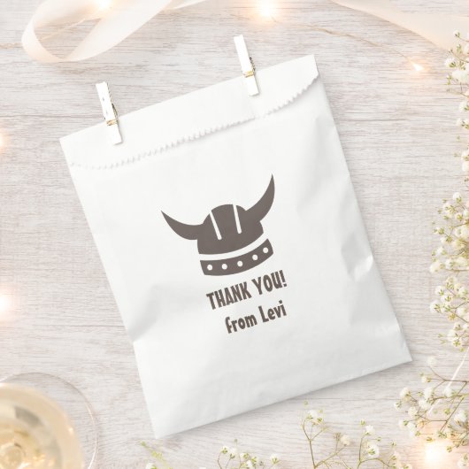 ドラゴン&バイキングパーティーの好意バッグ フェイバーバッグ (クリップ留めされた状態)