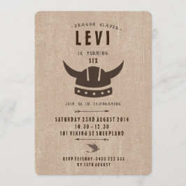 ドラゴン&バイキング誕生日招待状 招待状