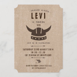 ドラゴン&バイキング誕生日招待状 招待状