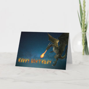 ドラゴン・ファイヤー・フレームの誕生日おめでとう カード