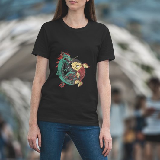 ドラゴン&フィッシュインヤン Tシャツ