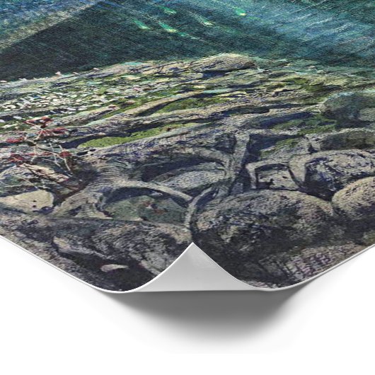 ドラゴン&フェアリーヴィンテージファンタジーアート ポスター (角)