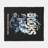 ドラゴン&フェアリー&ファンタジーブックラバー引用文 フリースブランケット (正面(横))