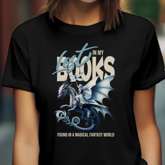 ドラゴン&フェアリー&ファンタジーブックラバー引用文 Tシャツ