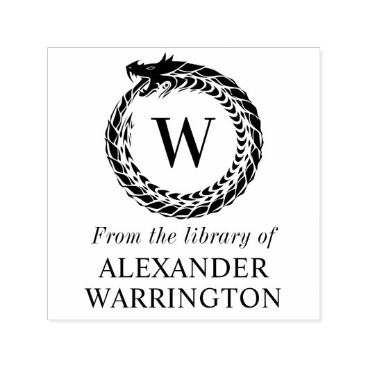 ドラゴン フレーム ライブラリー 書名イニシャル モノグラム セルフインキングスタンプ (デザイン)