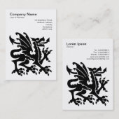 ドラゴン – ブラックオンホワイト 名刺 (正面/裏面)
