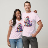 ドラゴン+ブランケット+本+コーヒー Tシャツ (ユニセックス)