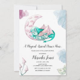 ドラゴン ベイビー シャワーの魔法の到来が近づく 招待状