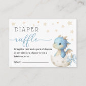 ドラゴン ベビーシャワー 男の子 ブルー おむつ抽選会 エンクロージャーカード (正面)