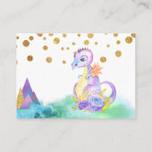 *~*ドラゴン・ベビー・ガール・ベビー・シャワーおむつ・ラッフル エンクロージャーカード (裏面)