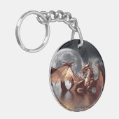 ドラゴン&ムーンファンタジー作品 キーホルダー (正面左)