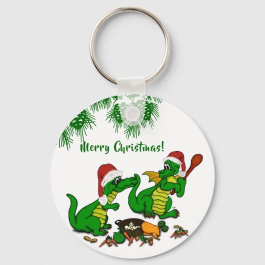 ドラゴン – メリークリスマス! – 今日は調理師 キーホルダー (正面)