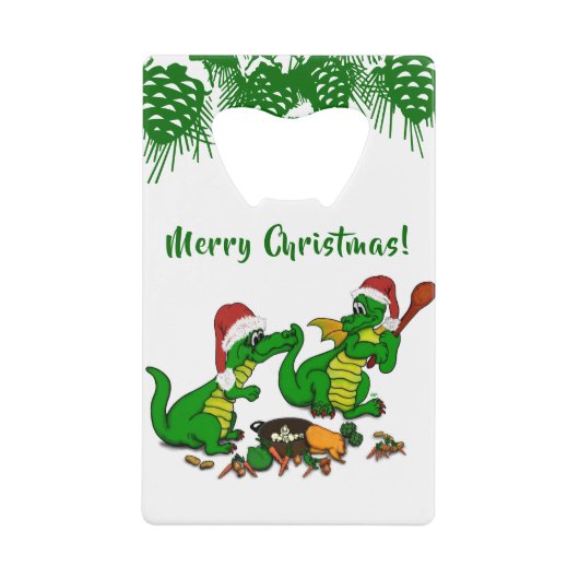 ドラゴン – メリークリスマス！ – 今日は調理師 クレジットカード栓抜き (正面)