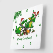 ドラゴン – メリークリスマス！ – 今日は調理師 スクエア壁時計 (傾斜)