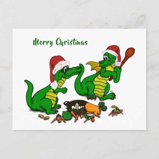 ドラゴン – メリークリスマス! – 今日は調理師Ho シーズンポストカード (正面)