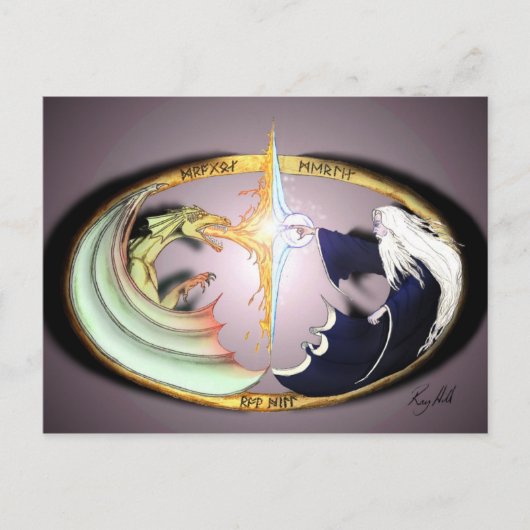ドラゴン&メルリン ポストカード (正面)
