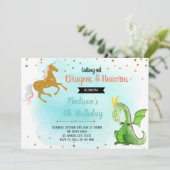 ドラゴン・ユニコーンのパーティー招待状 招待状 (スタンド正面)