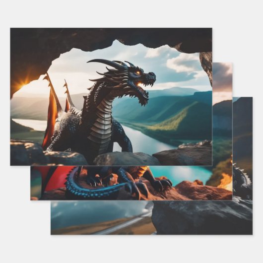 ドラゴン ラッピングペーパーシート (セット)