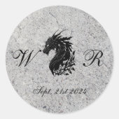 ドラゴン、中世 ラウンドシール (正面)