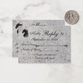 ドラゴン、中世RSVP/メニュー ノートカード (正面/裏面インサイチュ)