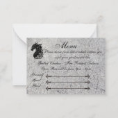 ドラゴン、中世RSVP/メニュー ノートカード (裏面)