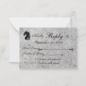 ドラゴン、中世RSVP/メニュー ノートカード (正面)