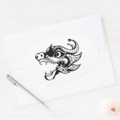 ドラゴン 楕円形シール (封筒)