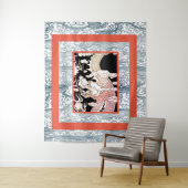 ドラゴン&波形パターン付き日本の大型タペストリー タペストリー (インサイチュ)