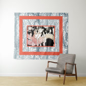 ドラゴン&波形パターン付き日本の大型タペストリー タペストリー (インサイチュ(横))