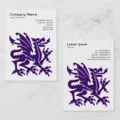ドラゴン – 深いパープルオンホワイト 名刺 (正面/裏面)