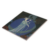 ドラゴン(色のlitho)を持つ女性 タイル (側面)