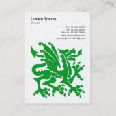 ドラゴン – 草の緑の上の白 名刺 (裏面)
