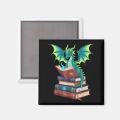 ドラゴン 読書 本 ファンタジー好き 神話の創造物 マグネット (正面/裏面)