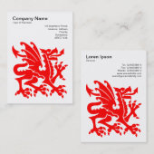 ドラゴン – 赤オンホワイト 名刺 (正面/裏面)