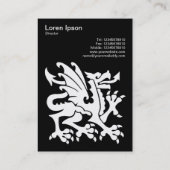 ドラゴン – (金ゴールド)オンブラック 名刺 (裏面)