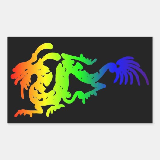 ドラゴン 長方形シール (正面)