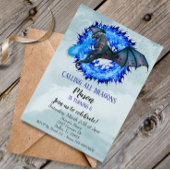 ドラゴン 青い炎 蛇の 誕生日パーティ 子供用 招待状