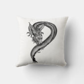 ドラゴン　黒と白のデザイン クッション (裏面)