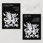 ドラゴン – 黒の上に白 名刺 (正面/裏面)