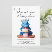 *~*ドラゴン。AP88ベビーケーキフォトバースデーパーティー 招待状 (スタンド正面)