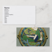 ドラゴン、Conquesからのフランス語を、描写する円形浮彫り 名刺 (正面/裏面)