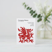 ドラゴン – Ruby Red on White 名刺 (スタンド正面)