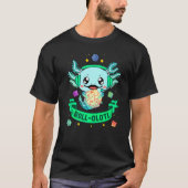 ドラゴンD20 RpgゲーマーファンタジーGamのAxolotlサイコロ Tシャツ (正面)