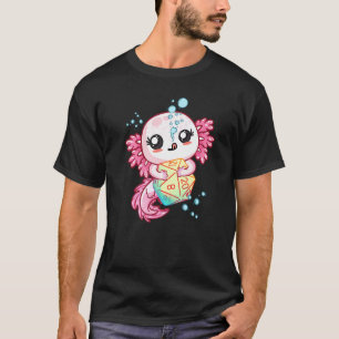 ドラゴンD20 Rpgゲーマー女の子のためのAxolotlサイコロ Tシャツ